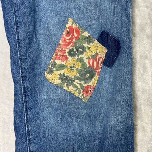 Polo Ralph Lauren Jeans Girls 12 Wide Leg Patchwork Paint Splatter Elastic Waist - Picture 3 of 10